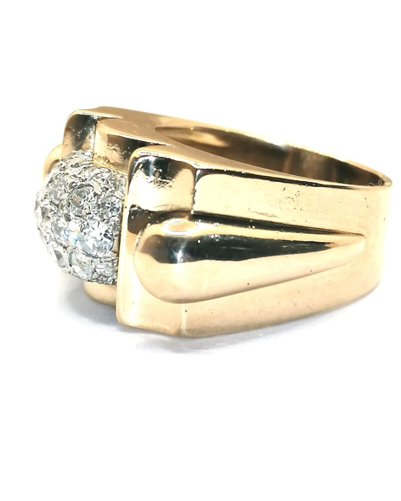 Bague tank diamant or jaune 18 carats