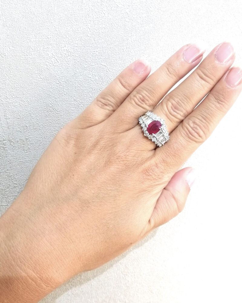 bague luxe rubis diamants pas cher