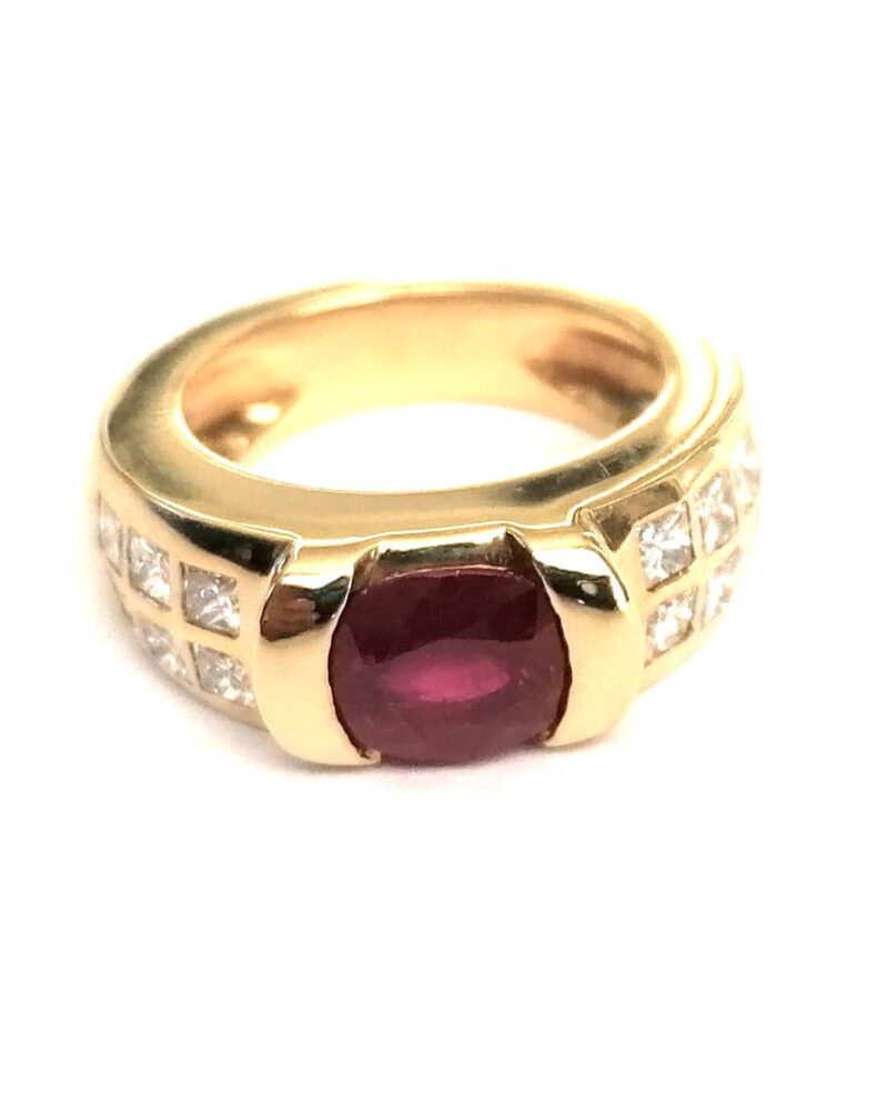 Bague rubis diamants