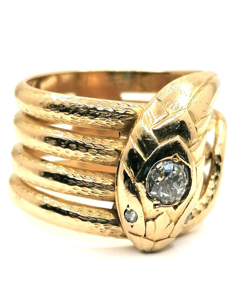 Bague serpent diamants or 18 carats Rouen Vannes Paris Nantes