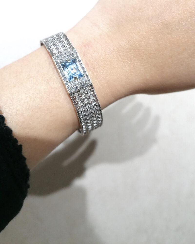 Bracelet luxe occasion pas cher diamants or blanc