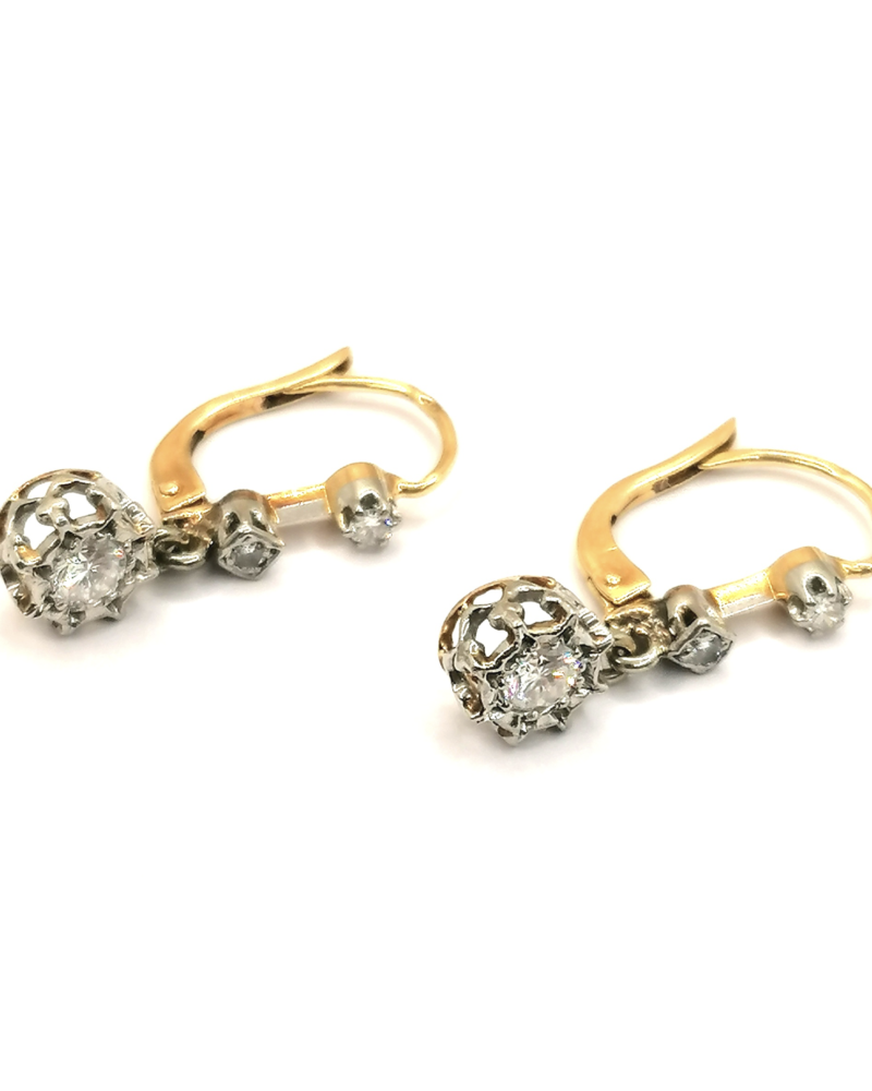 Boucles d'oreilles dormeuses anciennes or 18 carats