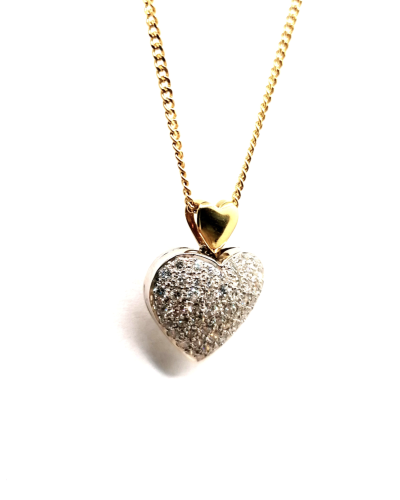 pendentif coeur diamants or 18 carats vannes