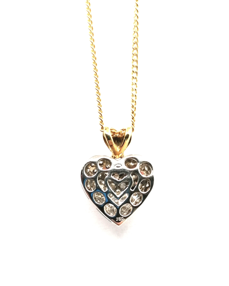 pendentif coeur diamants or 18 carats vannes