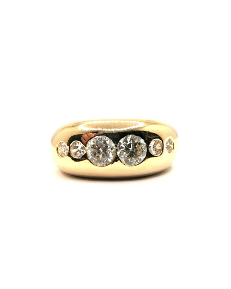 Bague jonc or jaune diamants occasion luxe Rouen Paris Vannes Nantes