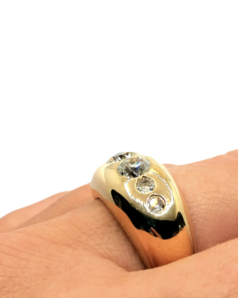 Bague jonc or jaune diamants occasion luxe Rouen Paris Vannes Nantes